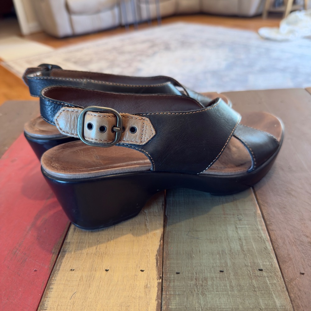 Dansko Jacinda Cross Strap Wedge Sandals Comfort Slingback 9702020200 Size 38 - Picture 5 of 8